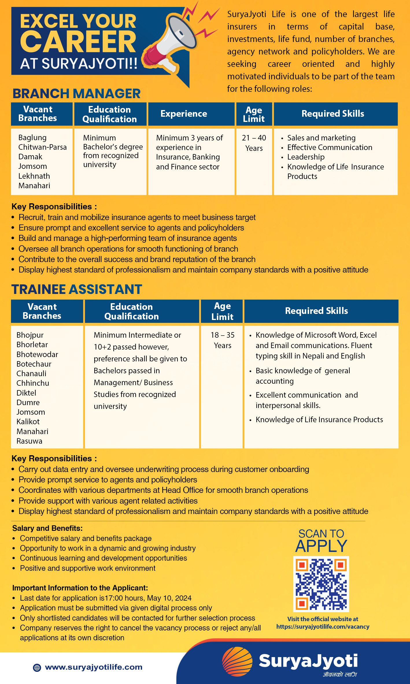 Image of Surya Jyoti Life Insurance's Notice titled Join Our Team